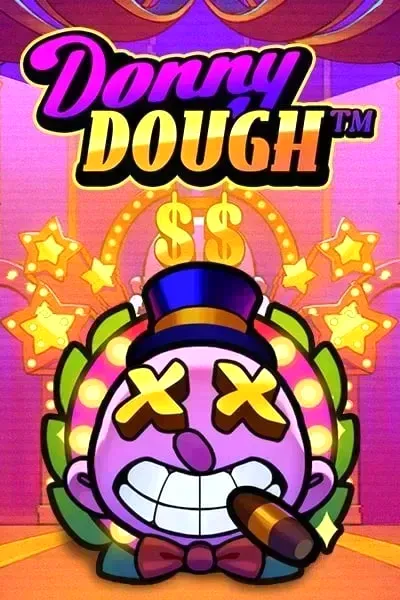 Donny Dough slot with cartoon face, cigar, and stars