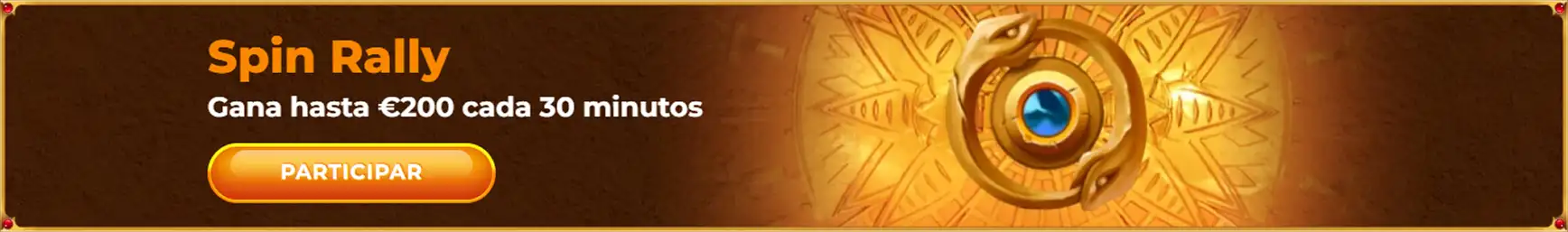 Spin Rally de AmunRa: gana hasta €200 cada 30 minutos